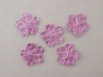 画像4: アンティーク 布花材料 ベルベットの花びら 花芯付き 5ピースのセット 約4cm 布花 ライラック色