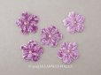 画像1: アンティーク 布花材料 ベルベットの花びら 花芯付き 5ピースのセット 約4cm 布花 ライラック色 (1)