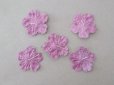 画像6: アンティーク 布花材料 ベルベットの花びら 花芯付き 5ピースのセット 約4cm 布花 ライラック色