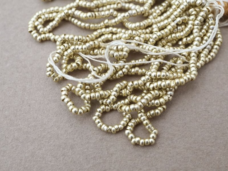 画像12: アンティーク 極小 メタルビーズ 丸 シャンパンゴールド メタル製 ビーズ A.M. 6