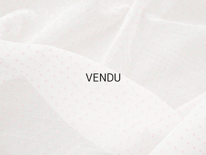 画像5: アンティーク ピンクの小さなドット刺繍入り コットン生地 102×107cm ファブリック