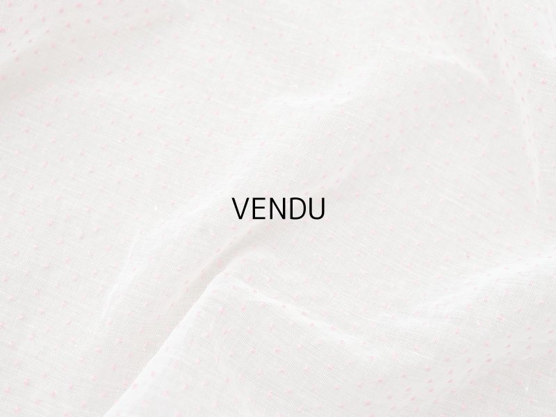 画像6: アンティーク ピンクの小さなドット刺繍入り コットン生地 102×107cm ファブリック