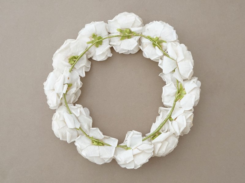 画像3: アンティーク 白薔薇のティアラ 布花 花冠 オフホワイト