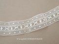 アンティーク ドット&花のレース ホワイト 3.8cm幅 