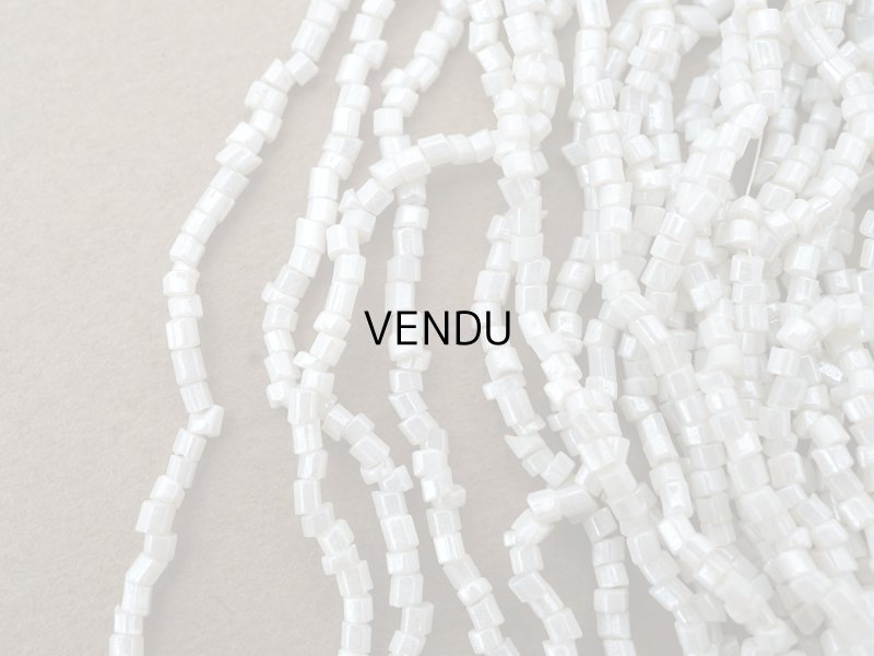 画像6: アンティーク シードビーズ グレイッシュホワイト ガラスビーズ 