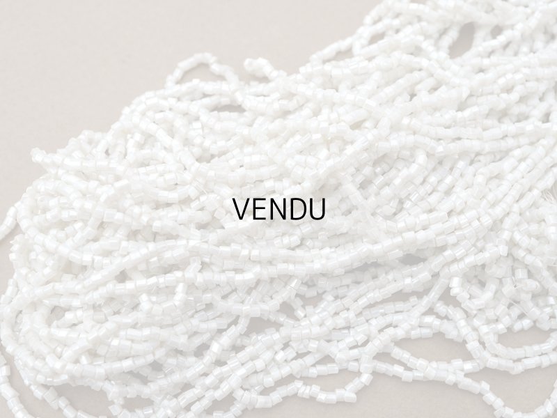 画像5: アンティーク シードビーズ グレイッシュホワイト ガラスビーズ 