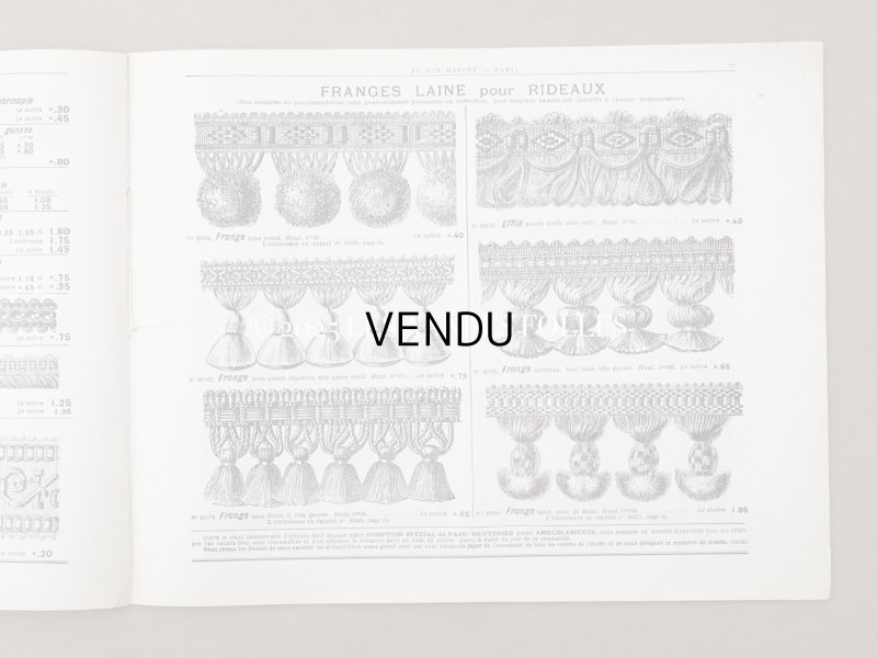 画像9: アンティーク ボンマルシェのカタログ インテリア用ファブリック&パスパントリー TISSU POUR AMEUBLEMENTS - AU BON MARCHE -