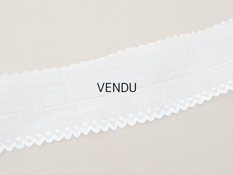 画像5: アンティーク スカラップレース ドット刺繍入り コットンオーガンジー 4cm幅 4〜4.7m