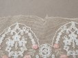 画像5: アンティークピンクの薔薇刺繍入り レース ベージュ 1m 約8cm幅