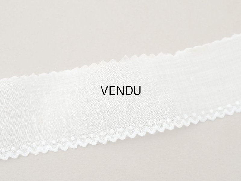 画像9: アンティーク スカラップレース ドット刺繍入り コットンオーガンジー 4cm幅 4〜4.7m