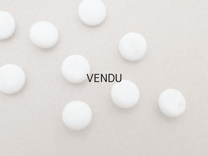 画像12: アンティーク ドール用 6.5mm くるみボタン ホワイト 9ピースのセット