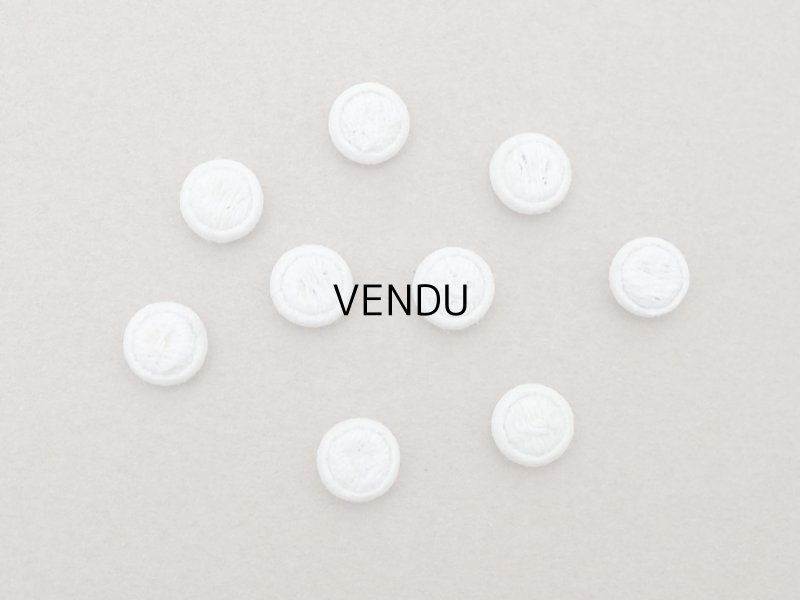 画像9: アンティーク ドール用 6.5mm くるみボタン ホワイト 9ピースのセット