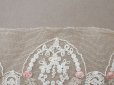画像6: アンティークピンクの薔薇刺繍入り レース ベージュ 1m 約8cm幅