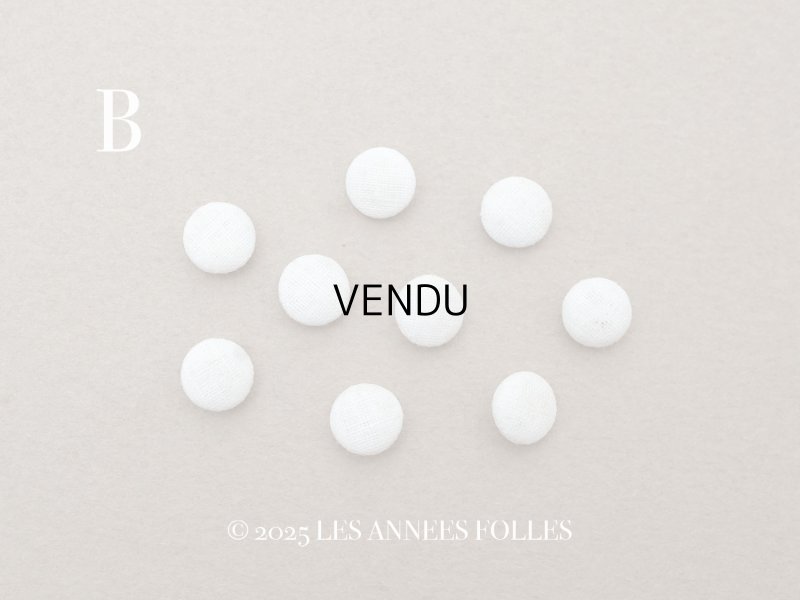 画像6: アンティーク ドール用 6.5mm くるみボタン ホワイト 9ピースのセット