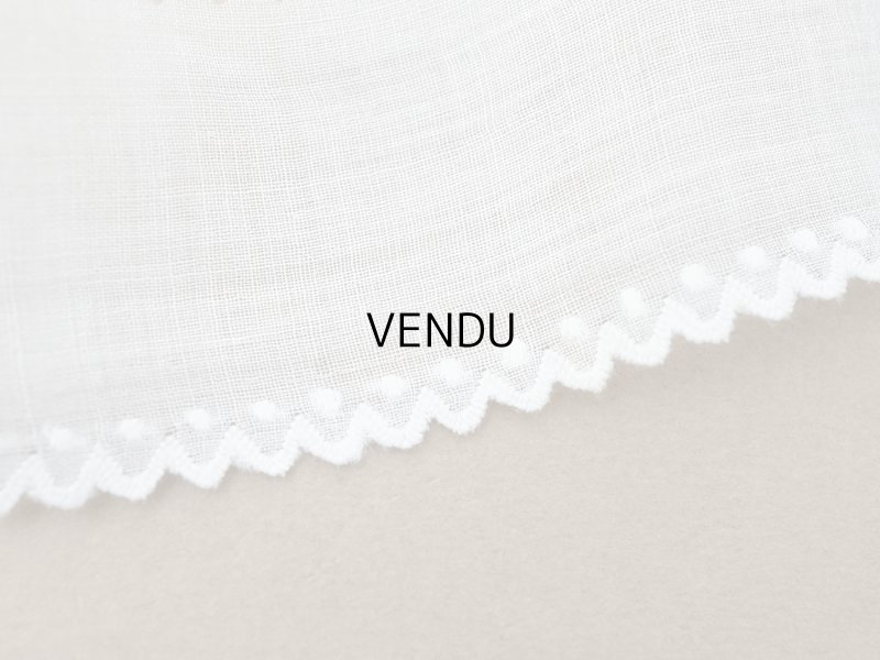 画像3: アンティーク スカラップレース ドット刺繍入り コットンオーガンジー 4cm幅 4〜4.7m