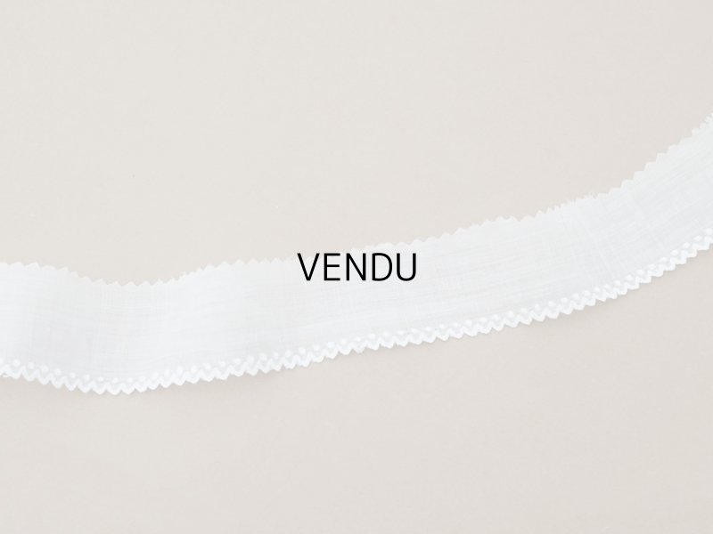 画像4: アンティーク スカラップレース ドット刺繍入り コットンオーガンジー 4cm幅 4〜4.7m