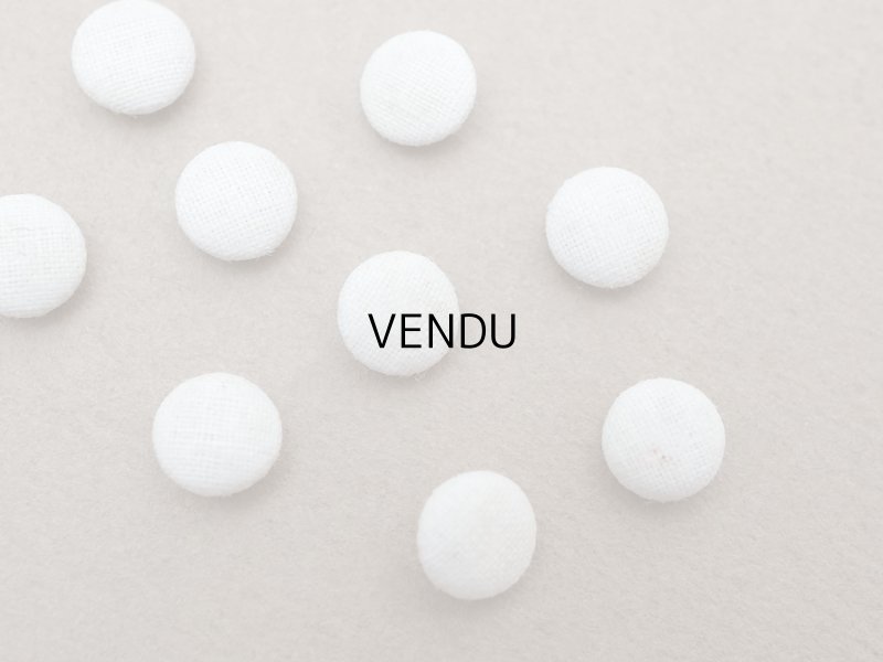 画像8: アンティーク ドール用 6.5mm くるみボタン ホワイト 9ピースのセット