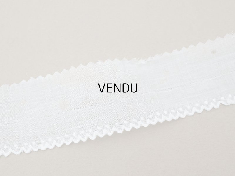 画像8: アンティーク スカラップレース ドット刺繍入り コットンオーガンジー 4cm幅 4〜4.7m