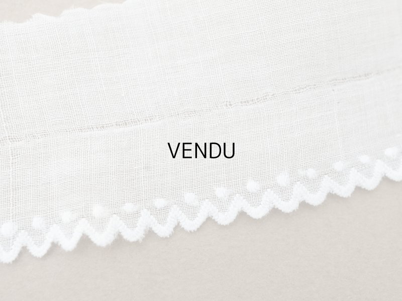 画像6: アンティーク スカラップレース ドット刺繍入り コットンオーガンジー 4cm幅 4〜4.7m