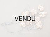 アンティーク シルクベルベットの布花 ピンクオレンジ 9輪
