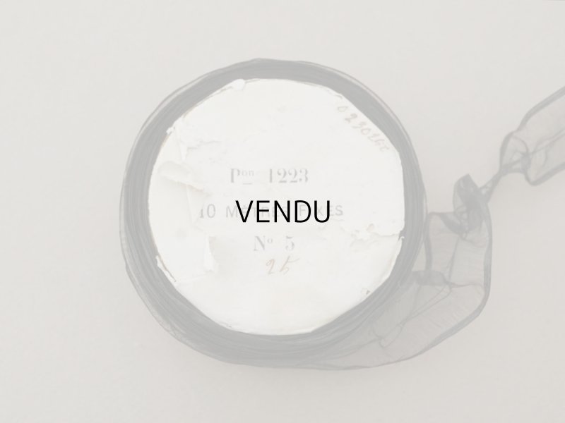 画像4: 1900年頃 アンティーク シルク製 フリル制作用 オーガンジーのリボン 黒  8.4m 2.5cm幅