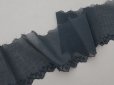 画像2: アンティーク 花刺繍入り スカラップレース コットンオーガンジー 黒 9.3cm幅 (2)