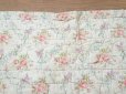 画像10: アンティーク シルク製 ベッドカバー ピンクの薔薇＆ブルーのリボン 118×170cm