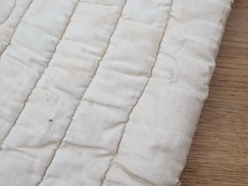 画像37: アンティーク シルク製 ベッドカバー ピンクの薔薇＆ブルーのリボン 118×170cm