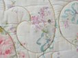 画像30: アンティーク シルク製 ベッドカバー ピンクの薔薇＆ブルーのリボン 118×170cm
