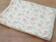 画像3: アンティーク シルク製 ベッドカバー ピンクの薔薇＆ブルーのリボン 118×170cm