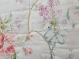 画像26: アンティーク シルク製 ベッドカバー ピンクの薔薇＆ブルーのリボン 118×170cm