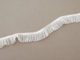 画像3: アンティーク チュールレースのプリーツリボン パウダーピンク＆オフホワイト 113cm 3cm幅 