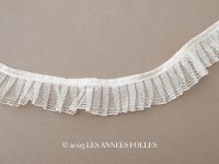 アンティーク チュールレースのプリーツリボン パウダーピンク＆オフホワイト 113cm 3cm幅 