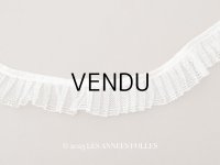 アンティーク チュールレースのプリーツリボン パウダーピンク＆オフホワイト 113cm 3cm幅 