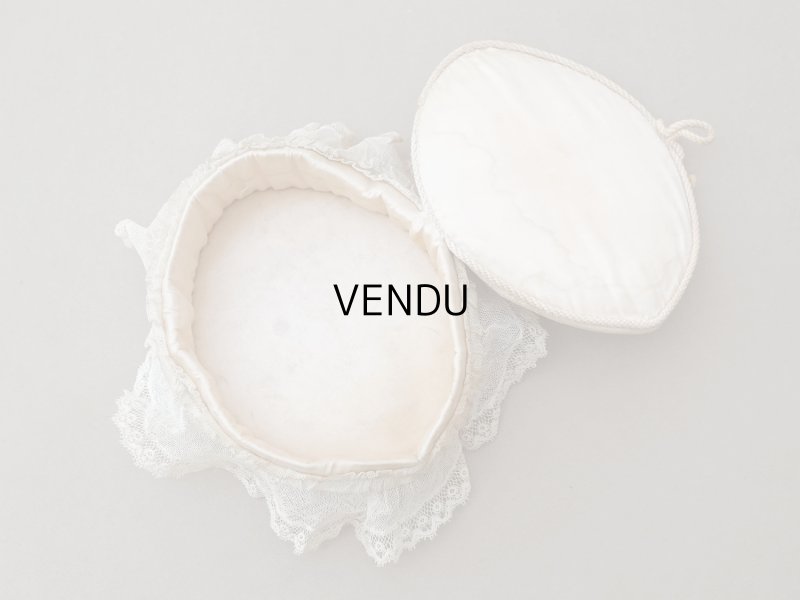 画像6: アンティーク シルク製 ロココモチーフ付 ボックス 花刺繍&レース