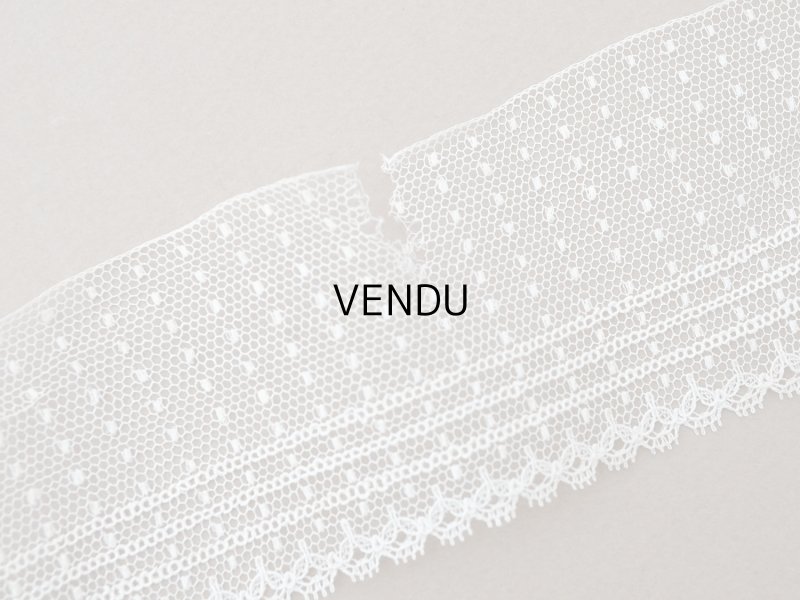 画像6: アンティーク ドット柄 チュールレース 3m  5.9cm幅 オフホワイト