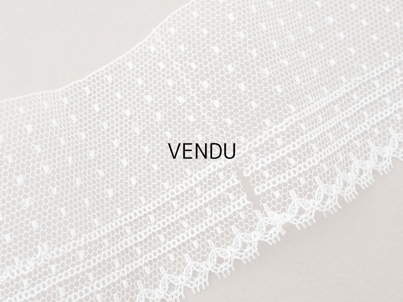 画像8: アンティーク ドット柄 チュールレース 3m  5.9cm幅 オフホワイト