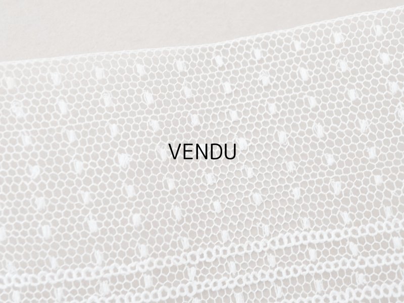 画像5: アンティーク ドット柄 チュールレース 3m  5.9cm幅 オフホワイト