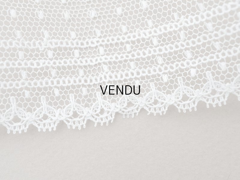 画像4: アンティーク ドット柄 チュールレース 3m  5.9cm幅 オフホワイト