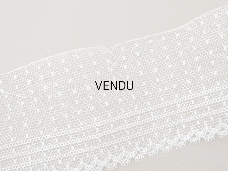 画像7: アンティーク ドット柄 チュールレース 3m  5.9cm幅 オフホワイト