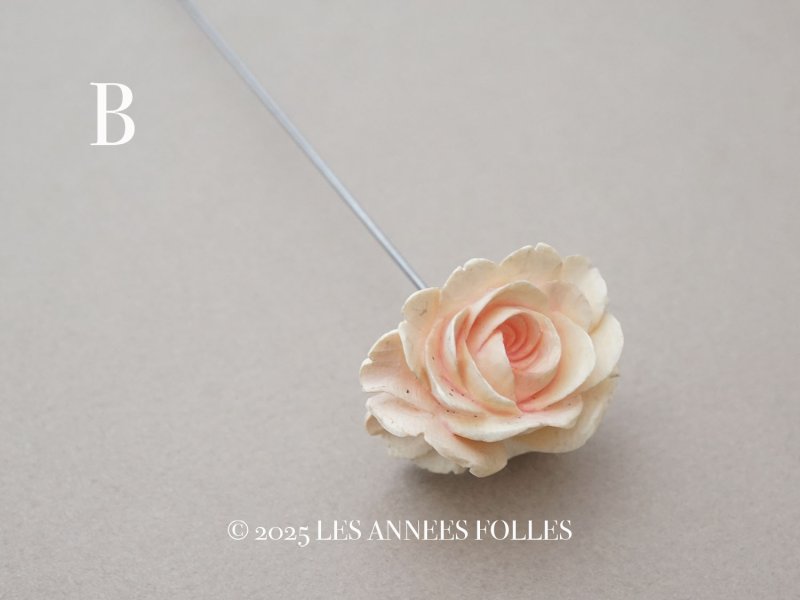 画像6: アンティーク ハットピン パウダーピンクの薔薇