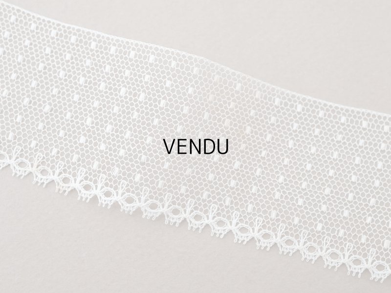 画像8: アンティーク ドット柄 チュールレース 4.6cm幅 オフホワイト