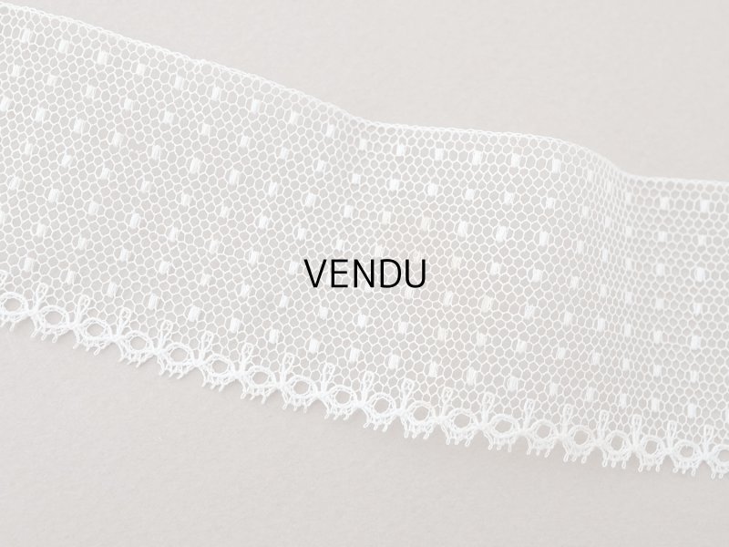 画像7: アンティーク ドット柄 チュールレース 4.6cm幅 オフホワイト