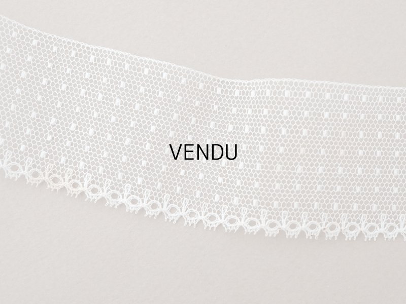 画像6: アンティーク ドット柄 チュールレース 4.6cm幅 オフホワイト