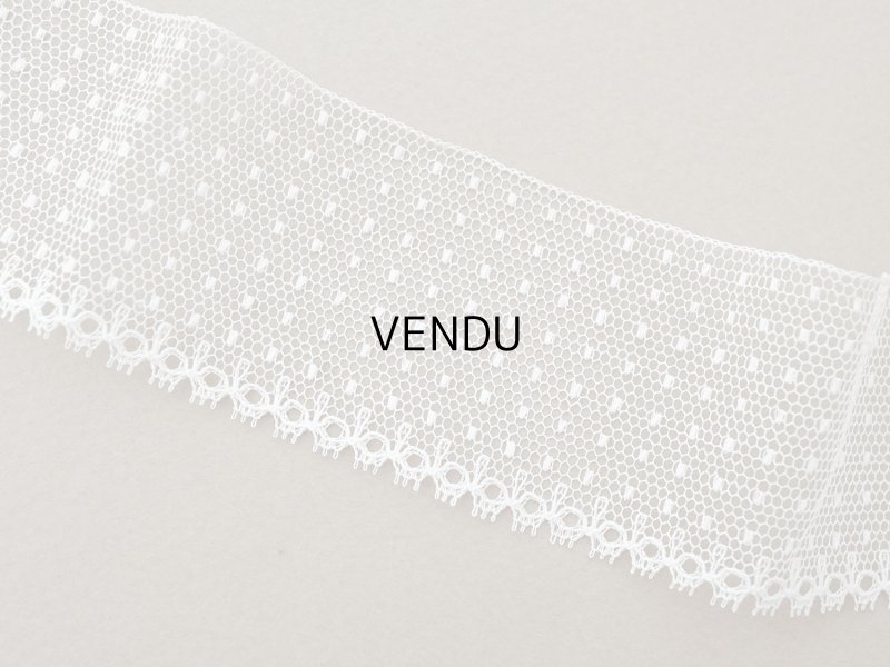 画像3: アンティーク ドット柄 チュールレース 4.6cm幅 オフホワイト