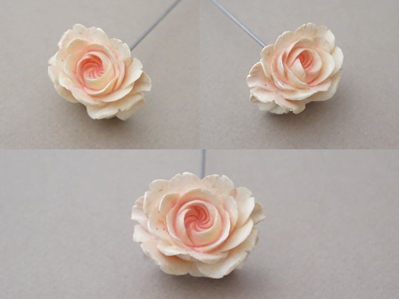 画像7: アンティーク ハットピン パウダーピンクの薔薇