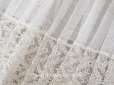 画像14: アンティーク 幅広 ドレスの裾  2段のプリーツ入り レース付 1.86m 24cm幅 コットンオーガンジー