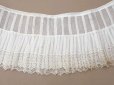画像9: アンティーク 幅広 ドレスの裾  2段のプリーツ入り レース付 1.86m 24cm幅 コットンオーガンジー