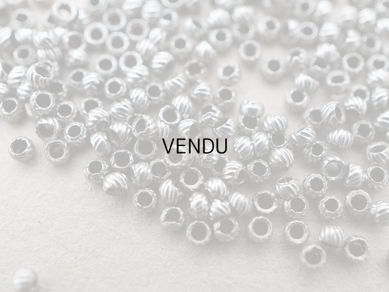 画像3: 19世紀末 アンティーク メタルビーズ ひねり模様入り シルバー 