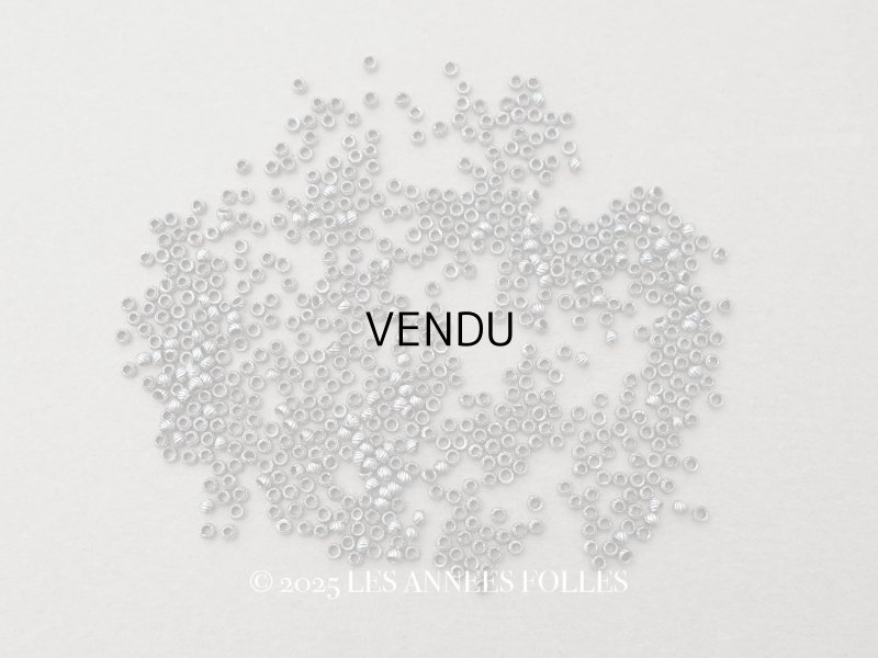 画像1: 19世紀末 アンティーク メタルビーズ ひねり模様入り シルバー 